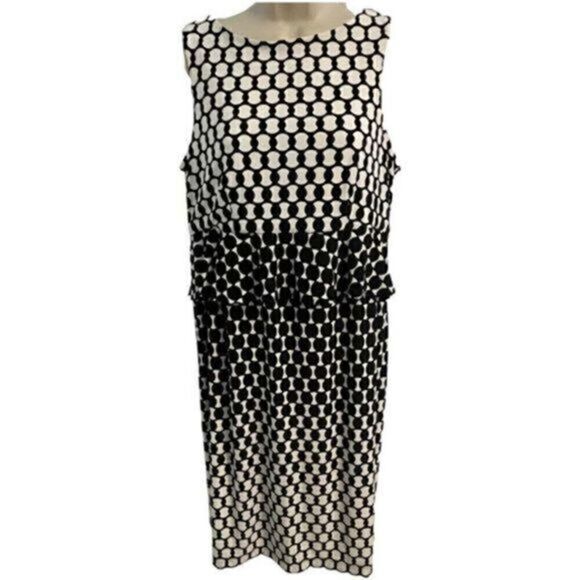 Donna Morgan Black and White Tiered Sleeveless Dress. Zip. Size Medium - Picture 1 of 6